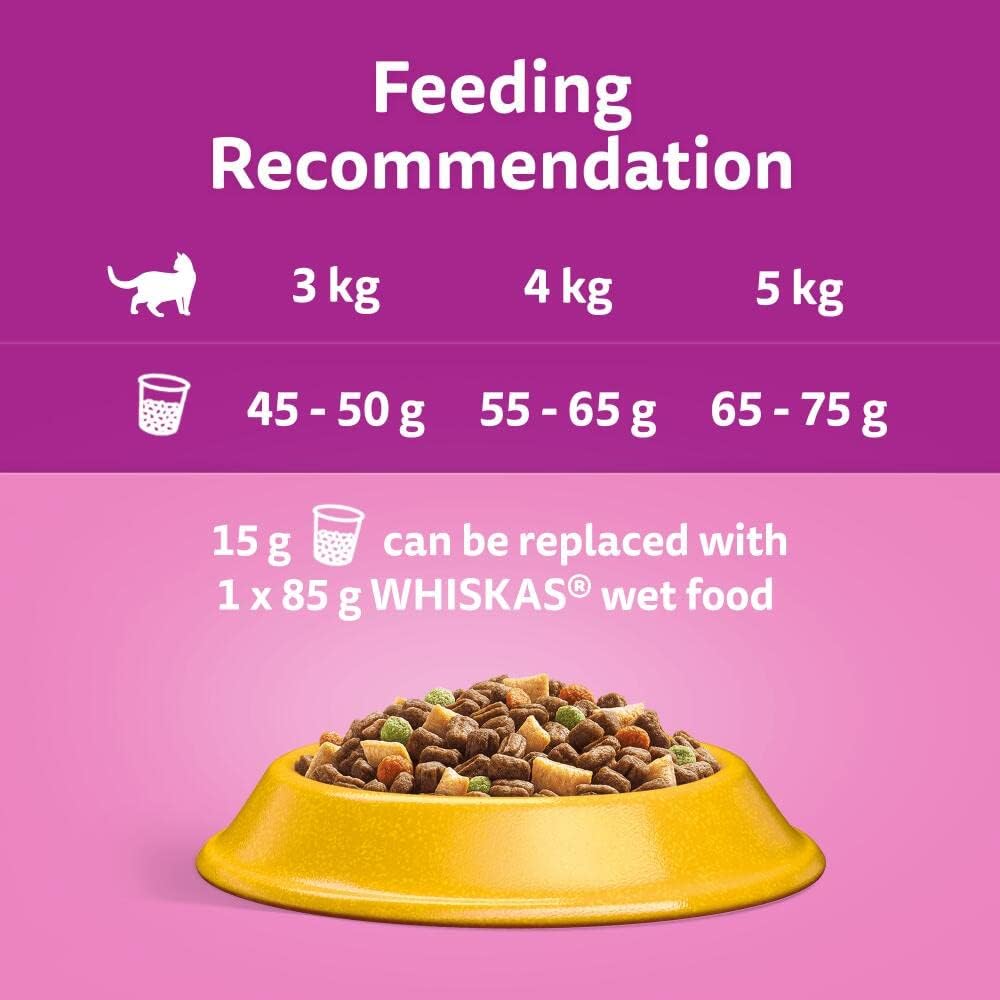 Whiskas 1+ Adult Dry Cat Food | Chicken | 7kg Bulk Bag